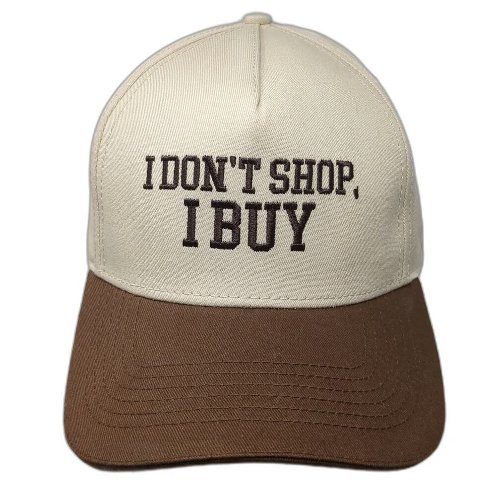 Quintessential Love Beige Hat One Size Snapback I Don't Shop I Buy Brown
